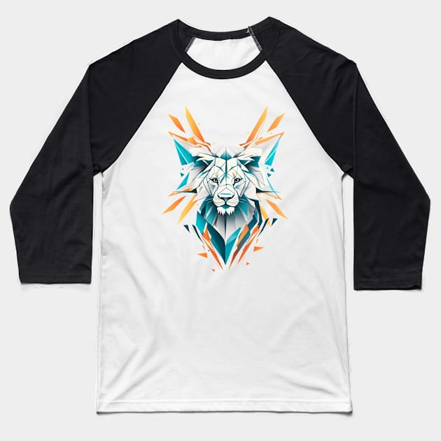 Lion polygonal design Baseball T-Shirt by astronauticarte